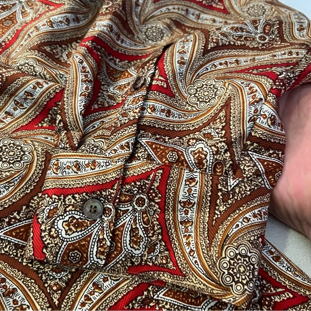 Talbots Paisley Blouse - Red and Brown - Picture 7 of 14